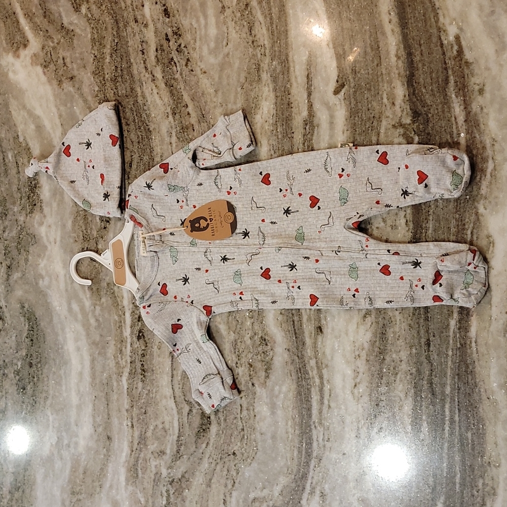 Rabbit + Bear Organic 2 Pc Footed Pajama